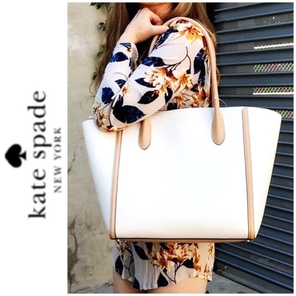 NWT Kate Spade genuine leather tote blush black - Picture 10 of 10